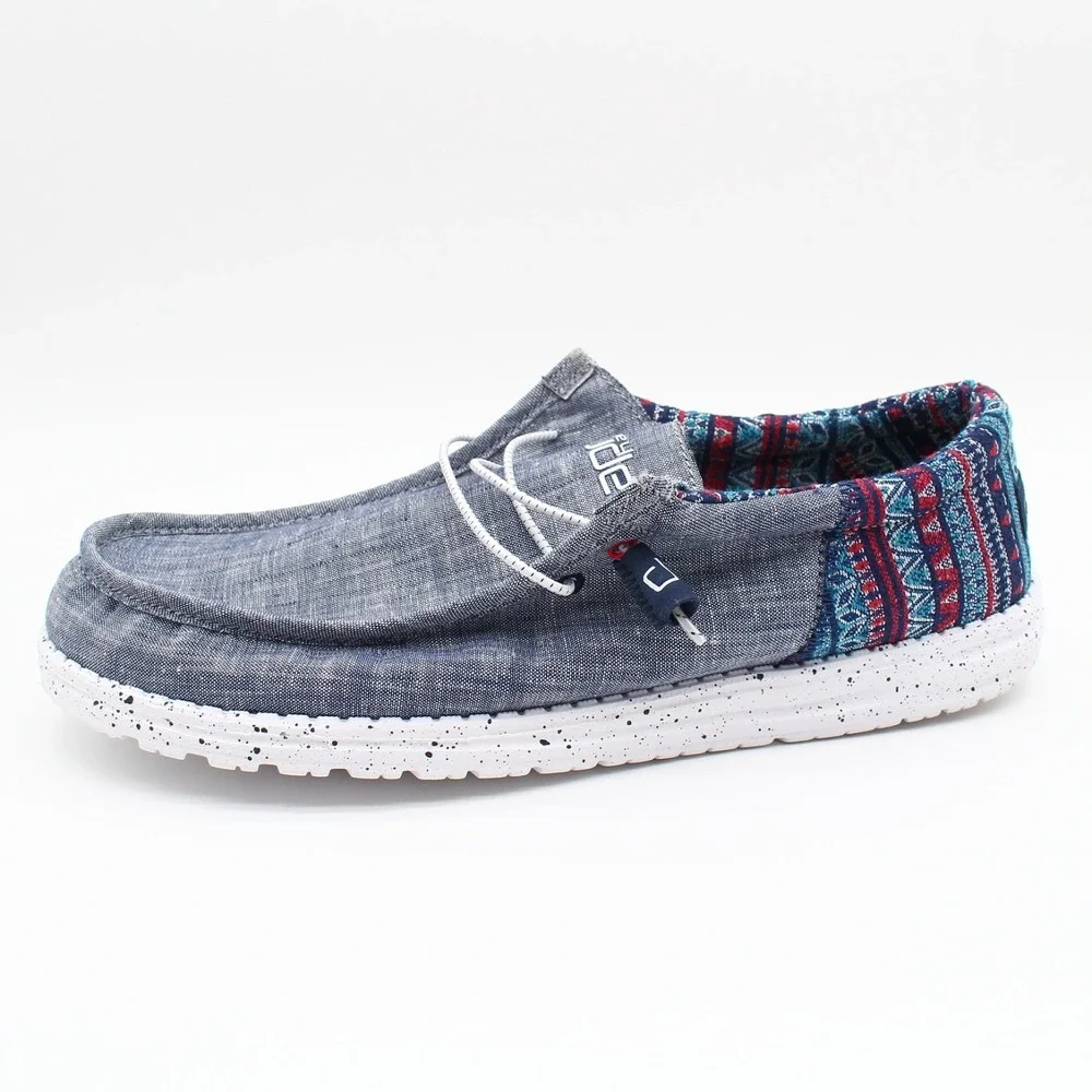 Hey Dude Wally Funk Slip On Casual Shoes Mens Size 15 Blue Fabric